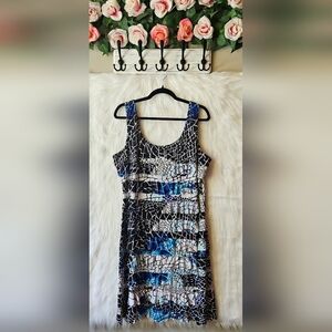 Mango Tango Earthquake Abstract Mini Dress W/ Rhinestones